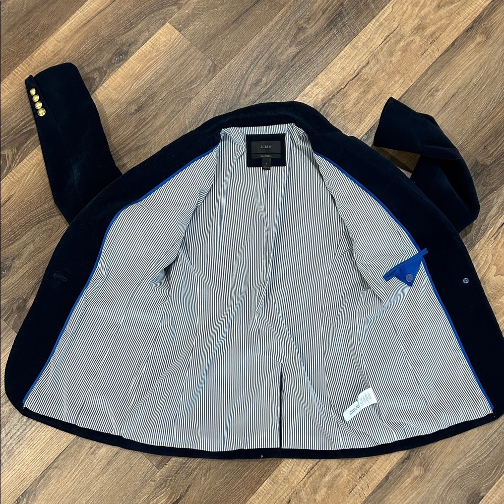 J.Crew Campbell corduroy blazer Navy one button lined classic size 0 - Picture 8 of 15